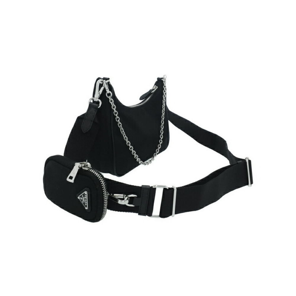 Prada Black Chain Leather ReEdition Shoulder 2005 Bag Saffiano
